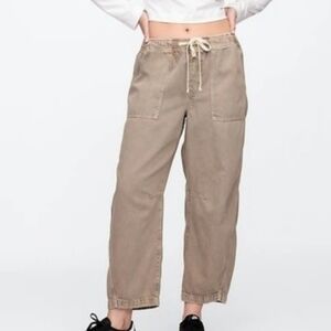 GAP Taupe barrel Utility Pants with Drawstring Waist